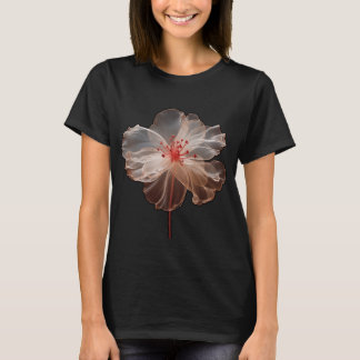 Camiseta Flor translúcida elegante sobre negro