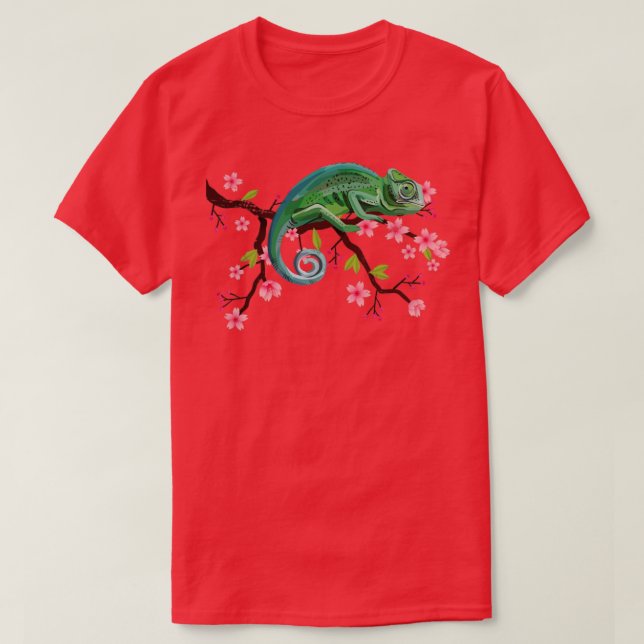 Camiseta Flor tropical Chameleon (Diseño del anverso)
