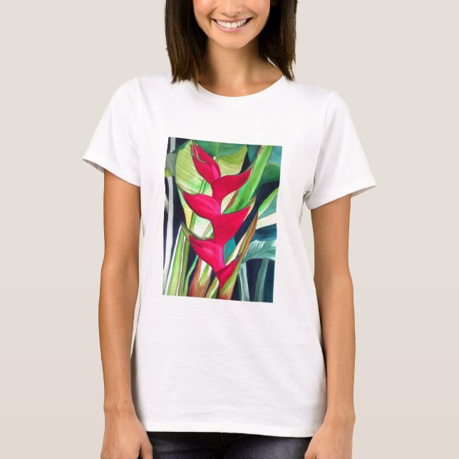 Camiseta Flor tropical del watercolour de la pinza de (Anverso)