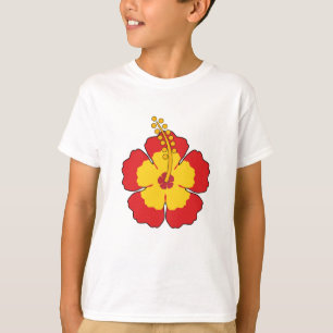 Camiseta Flor tropical hibiscus roja