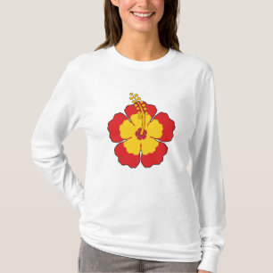 Camiseta Flor tropical hibiscus roja