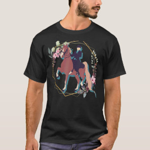 Camiseta Flor trotando caballo americano silla de ruedas