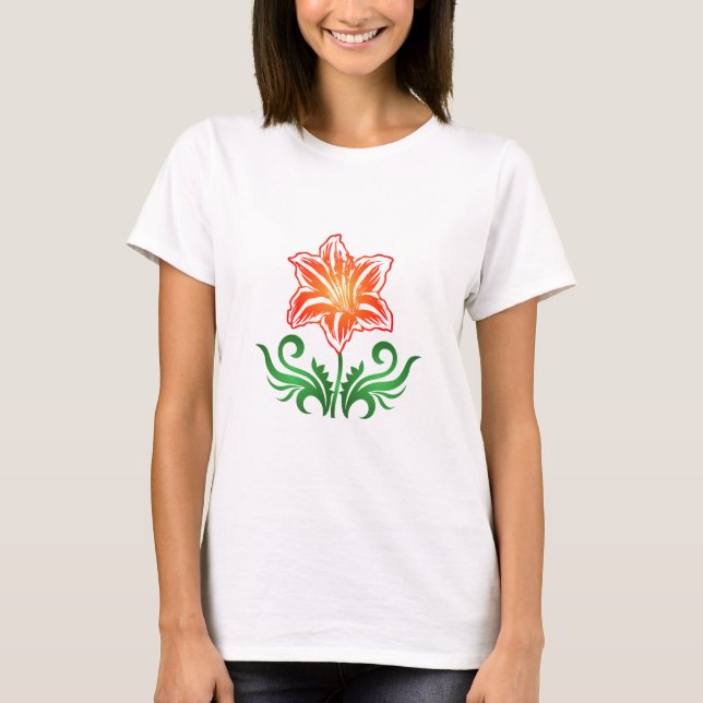 Camiseta Flor vectorial: (Anverso)