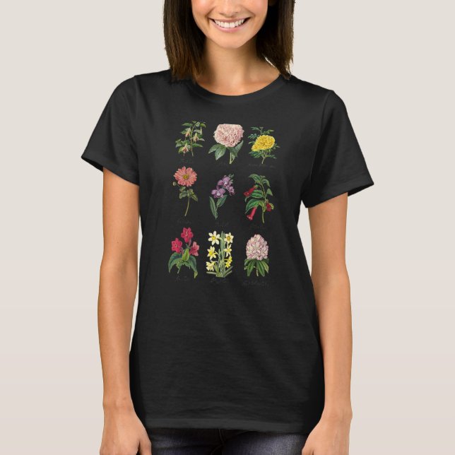 Camiseta Flor vegetal bruta vintage (Anverso)