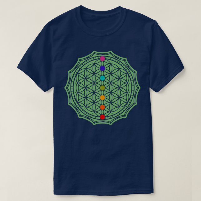 Camiseta Flor verde de vida (Diseño del anverso)