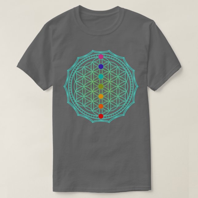 Camiseta Flor verde de vida 1 (Diseño del anverso)
