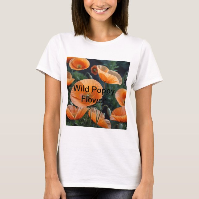 Camiseta Flor vibrante de adormidera roja (Anverso)