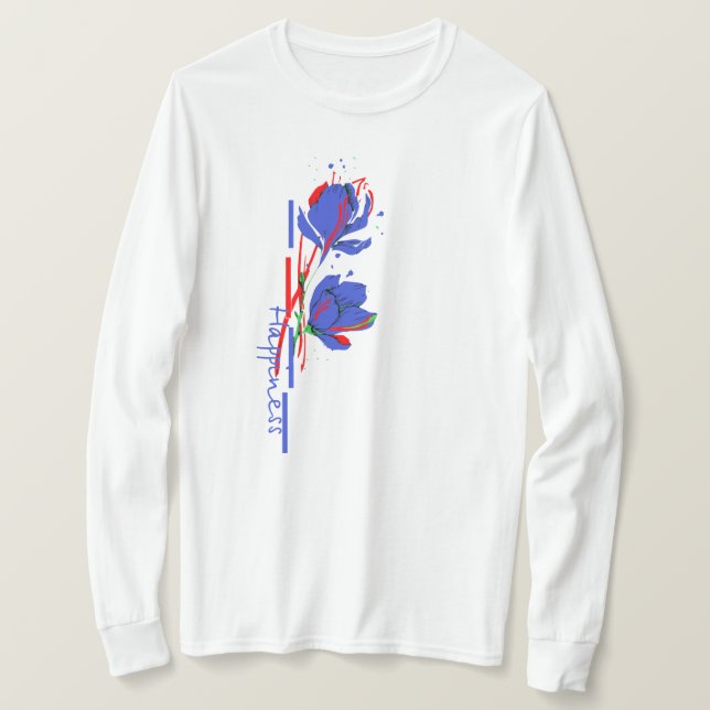 Camiseta Flor vibrante minimalista (Anverso del diseño)