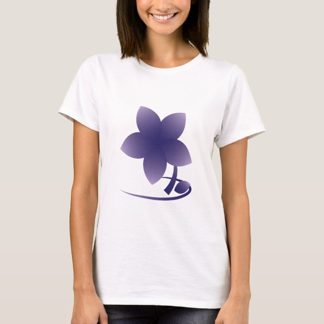 Camiseta Flor violeta - nb (Anverso)