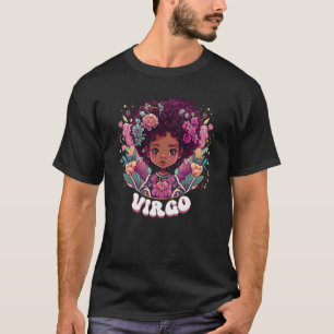 Camiseta Flor virgo dulce Zodiac Afro Chica Agosto Septembe