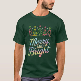 Camiseta Flor y brillante árbol de Navidad colorido