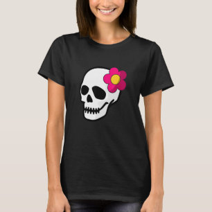 Camiseta Flor Y Calavera Para Flor Y Jardín