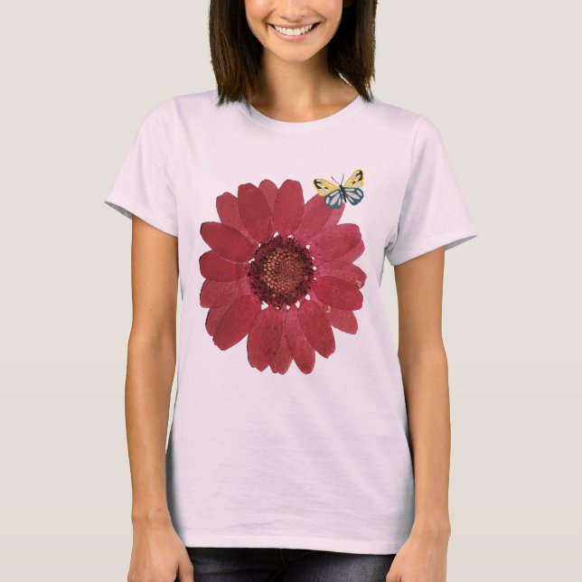 Camiseta Flor y mariposa (Anverso)