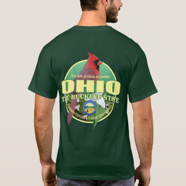 Camiseta Flor y pájaro del estado de Ohio (Reverso)