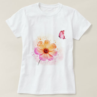 Camiseta Flor y una mariposa