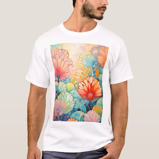 Camiseta Flora 5 Floral Pastel (Anverso)