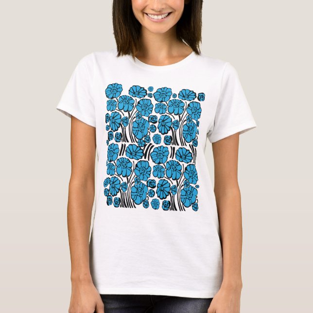 Camiseta Flora azul (Anverso)