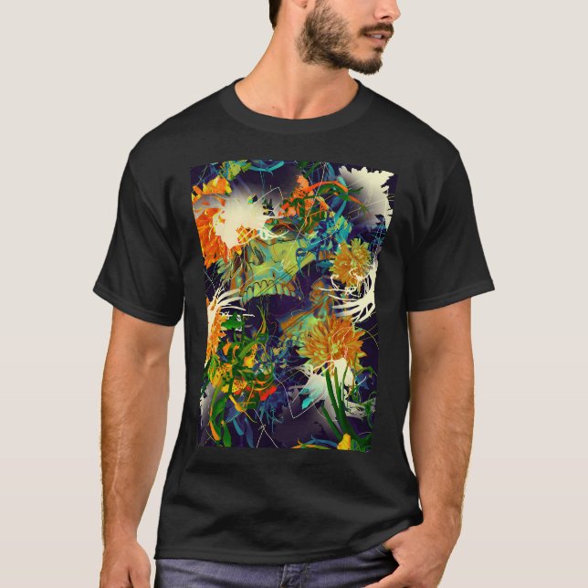 Camiseta Flora de cráneo (Anverso)