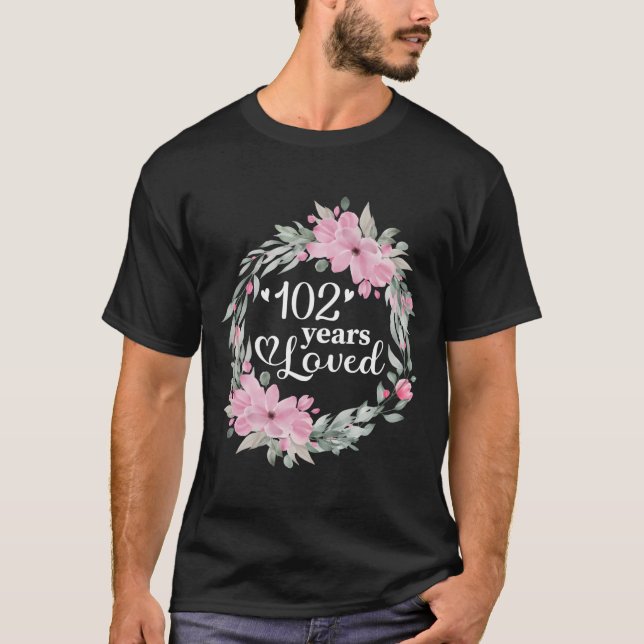 Camiseta Floral 102 Cumpleaños 102 (Anverso)