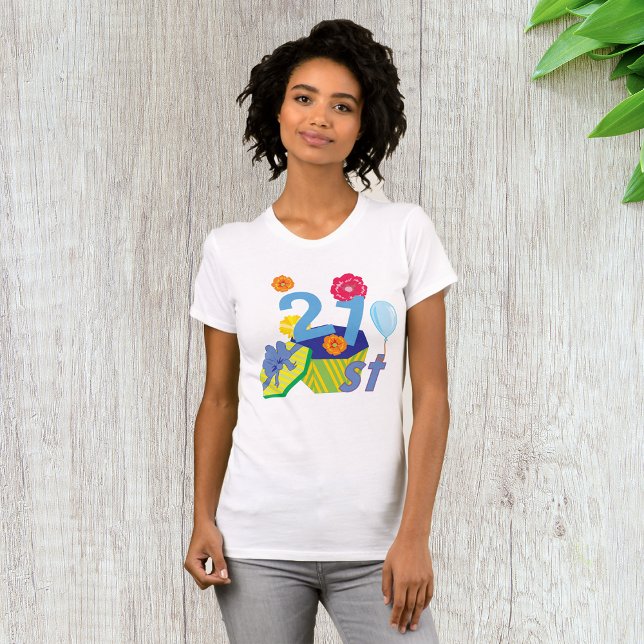 Camiseta floral 21ª cumpleaños de mujeres (Subido por el creador)