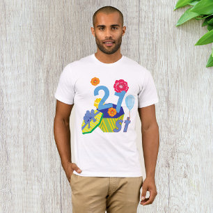 Camiseta Floral 21st Birthday Mens T-Shirt