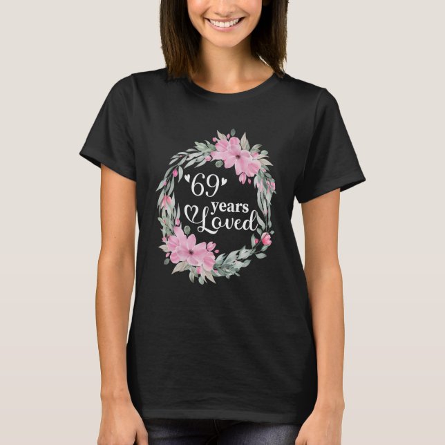 Camiseta Floral 69 años de edad Cumpleaños Presente Hombres (Anverso)