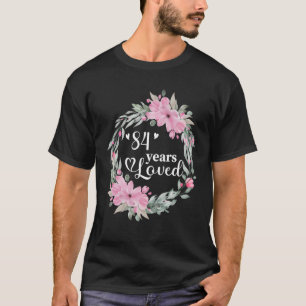Camiseta Floral 84 años de edad Cumpleaños Presente Hombres