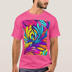 Camiseta Floral Abstracto Vibrante