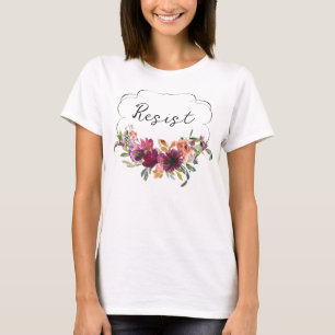 Camiseta Floral acuarela resiste la política