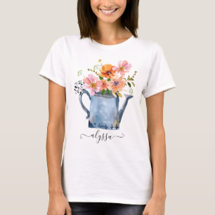 Camiseta Floral acuática pintada a mano