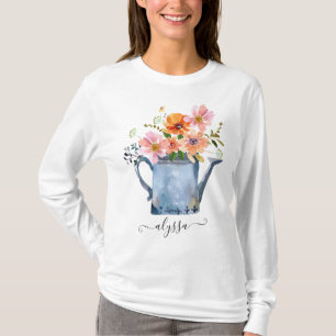 Camiseta Floral acuática pintada a mano