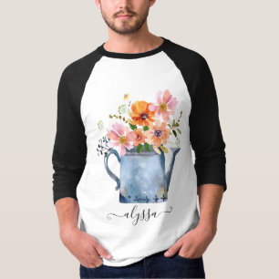 Camiseta Floral acuática pintada a mano