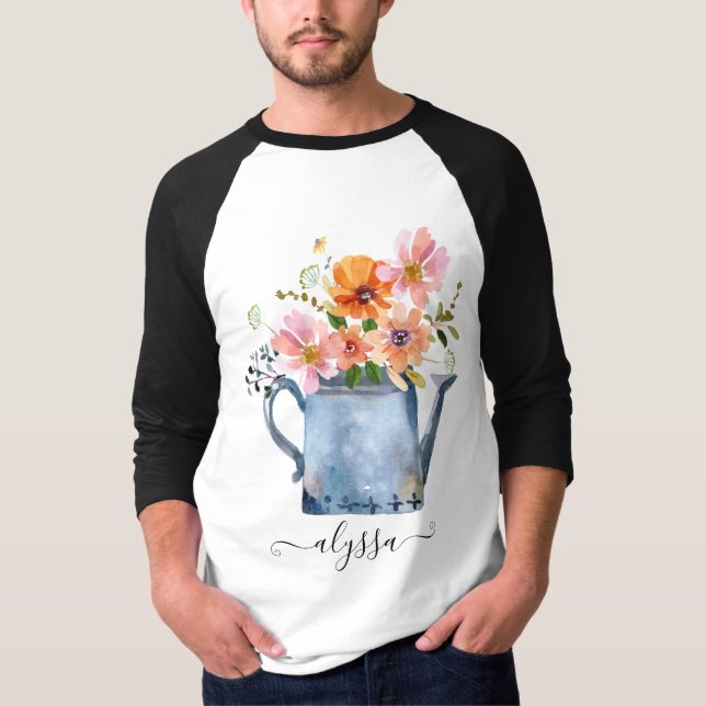 Camiseta Floral acuática pintada a mano (Anverso)