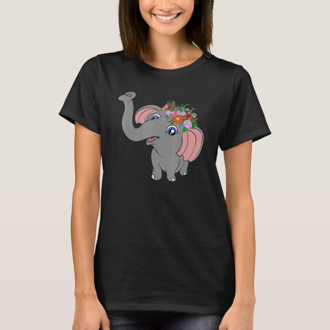 Camiseta Floral Africa Safari Animal   Flower Zoo Animal El (Anverso)