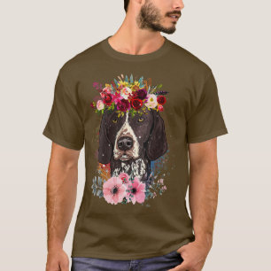 Camiseta Floral Alemana Shorthal Pointer Dog Floral Love