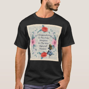 Camiseta Floral Alice En Wonderland Cita En Un Dictado Vint