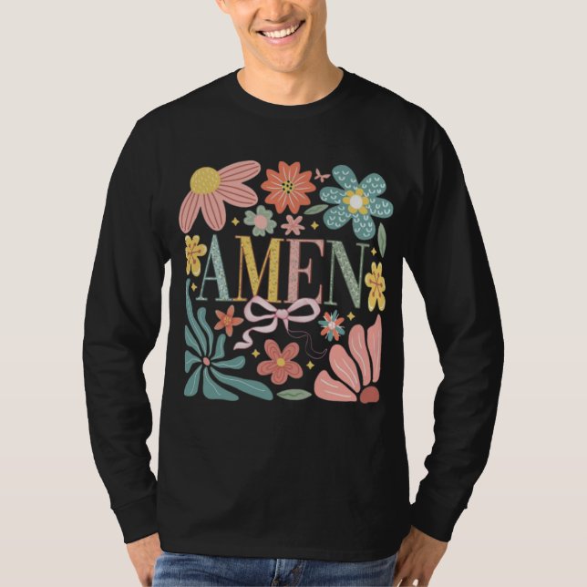 Camiseta Floral Amen Art (Anverso)