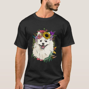 Camiseta Floral American Eskimo Dog Spring Nature Dog Lover