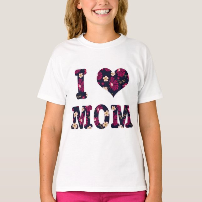 Camiseta Floral amo a mamá (Anverso)
