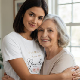 Camiseta floral 'Amo a mi abuela' para mujer