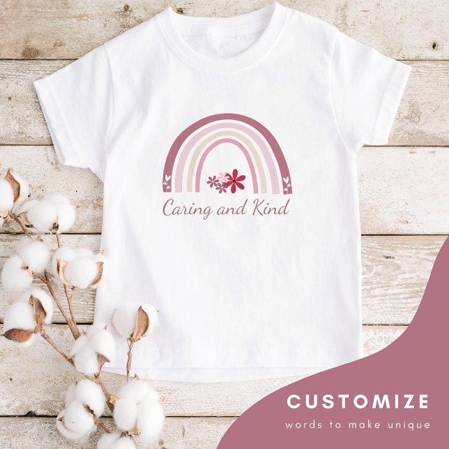 Camiseta Floral arcoiris infantil personalizada (Subido por el creador)