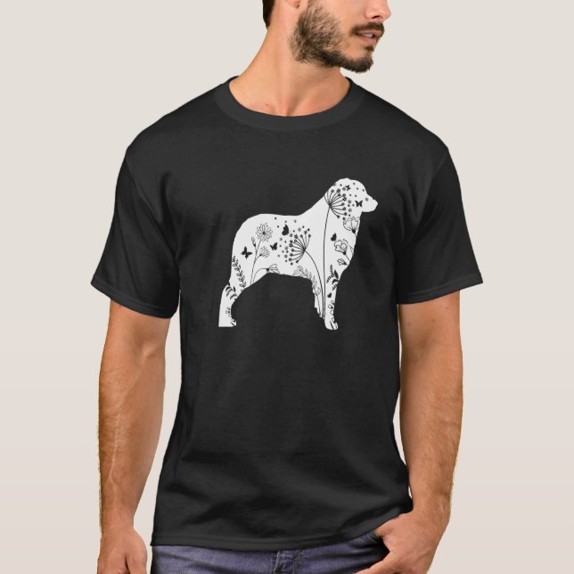 Camiseta Floral Australian Shepherd Mom  Dog  Mother's Day (Anverso)