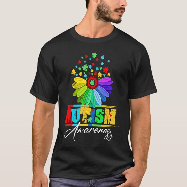 Camiseta Floral Autism Awareness Daisy Flower For Men Women (Anverso)