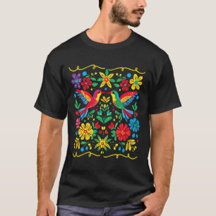 Camiseta Floral Ave Otomí Mexicano Mexicano