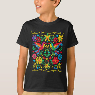 Camiseta Floral Ave Otomí Mexicano Mexicano
