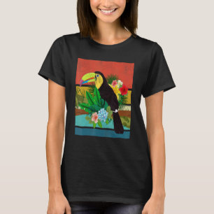 Camiseta Floral Ave Tropical Animal Rainforest Retro Tou
