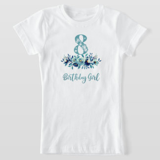 Camiseta Floral azul 8 cumpleaños