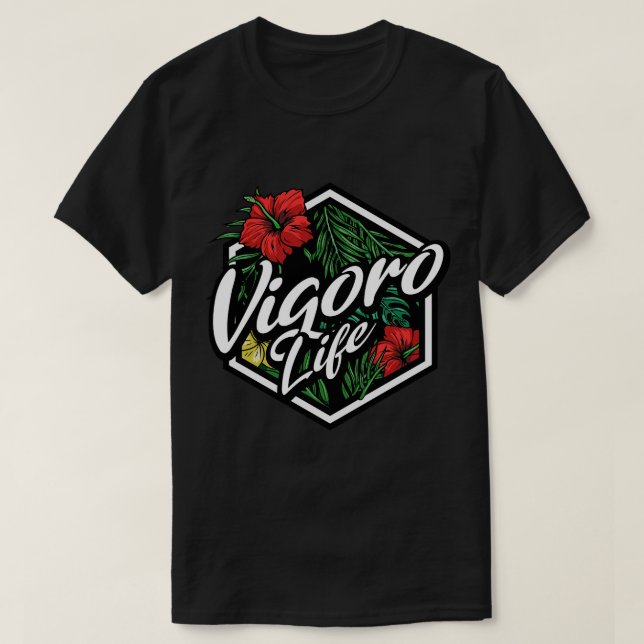 Camiseta Floral Badge Vigoro Life (Diseño del anverso)