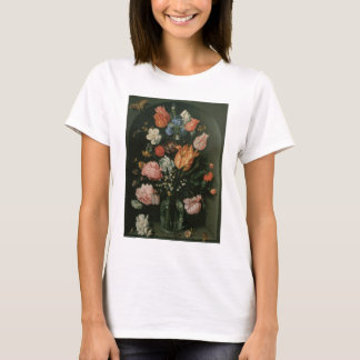 Camiseta Floral Barroco Vintage, Jarrón de Flores en una Ho