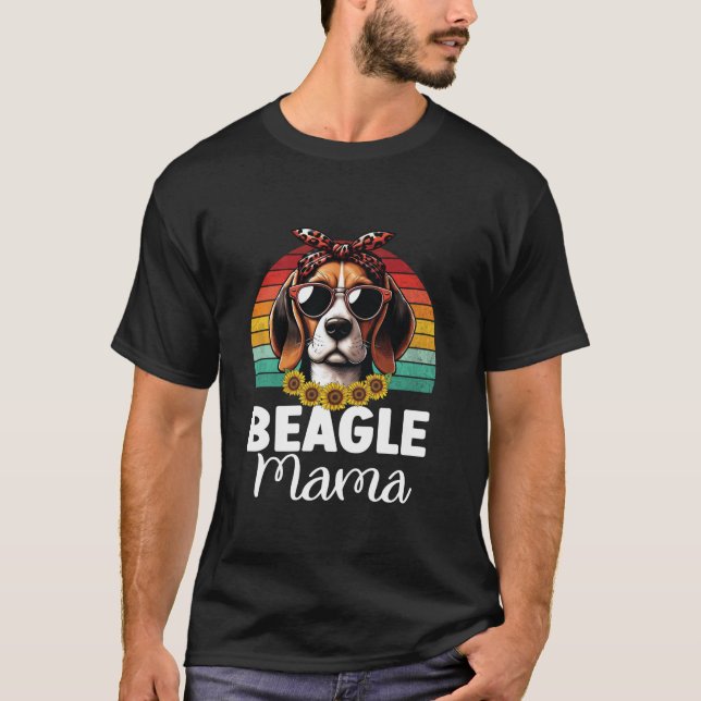 Camiseta Floral Beagle Mom Dog Amantes de la mamá Cachorro (Anverso)